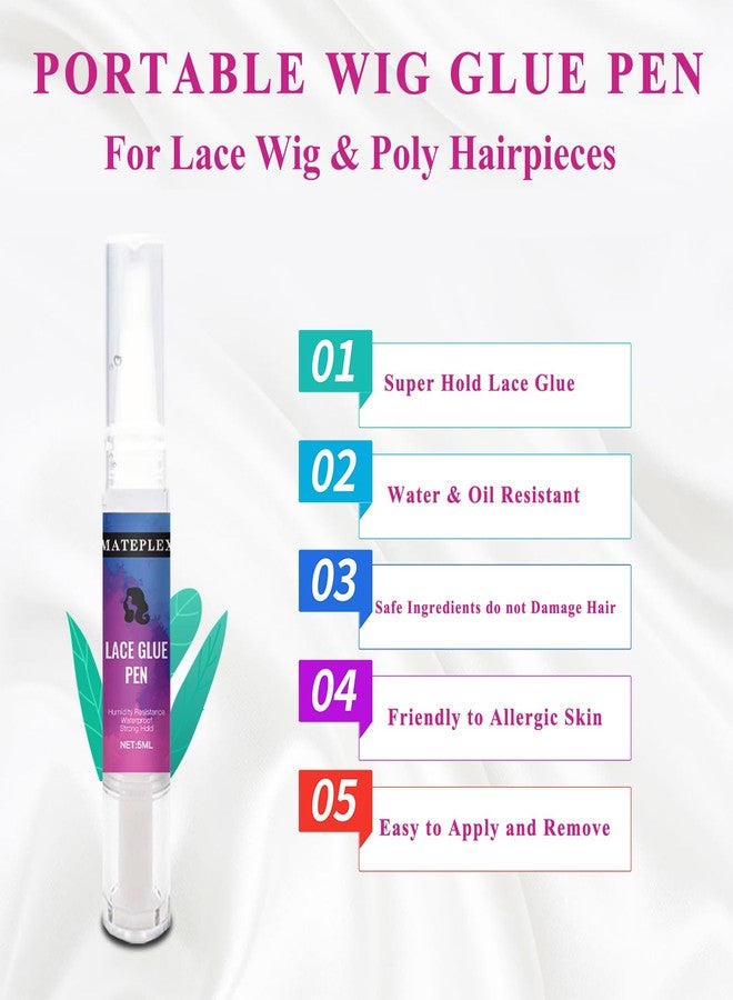 Mateplex Lace Wig Glue Pen Portable & Precise Lace Glue Pen for Invisible Hairline Extreme Hold & Waterproof & Non-Toxic（5 ml） - Image 2